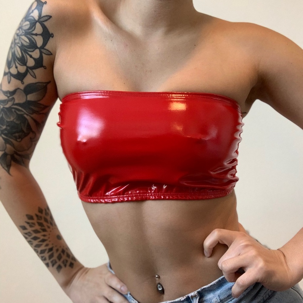 Red Vinyl Tube Top